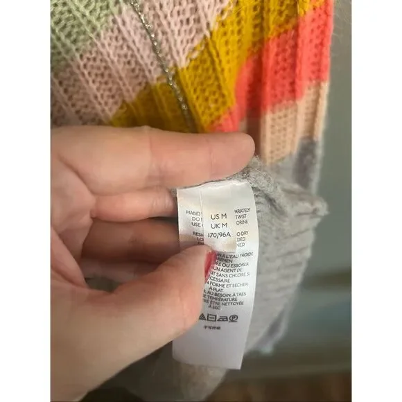 Anthropologie Colleen Gray Multi Pullover Sweater Size Medium Z105-14 - Picture 6 of 8